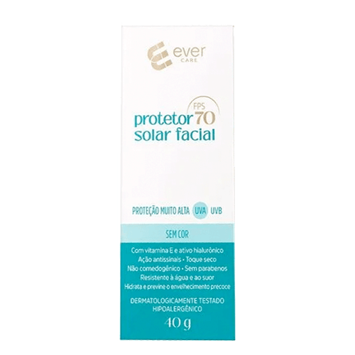 Protetor Solar Facial Ever Care FPS 70 40g