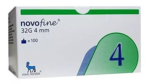 Agulha para Caneta Aplicadora de Insulina Novofine 32G 4mm - 100 unidades